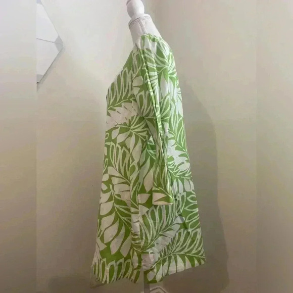 Kate Spade New York NWT Woman’s Chantal Green White Linen Blend Tunic Size XL - Picture 4 of 7